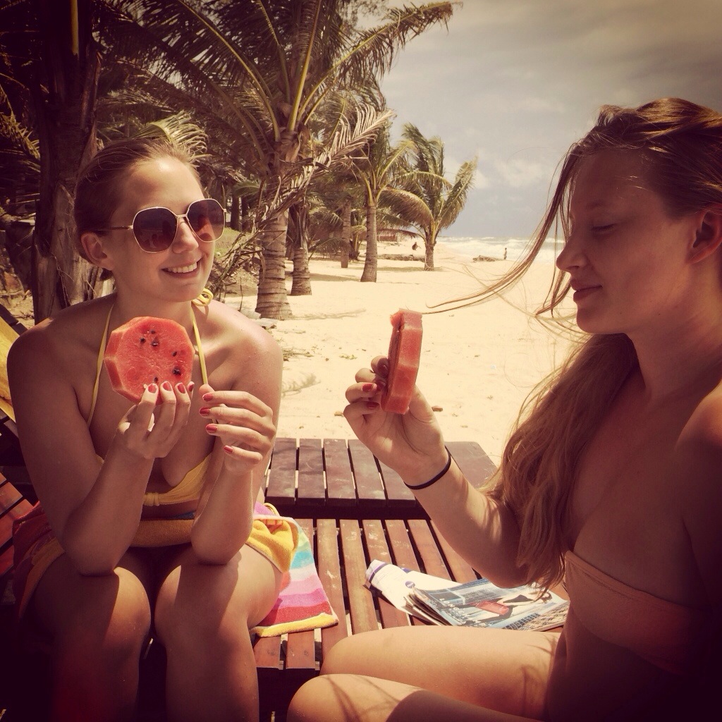 Jessa and water melon. 20130929-192102.jpg
